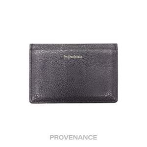 🔴 Saint Laurent Paris YSL Logo Card Holder Wallet - Black